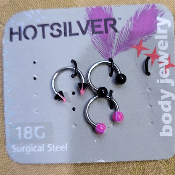hot silver | Jewelry | New Hot Silver 8 Gauge Set Of 3 Barbell Body ...